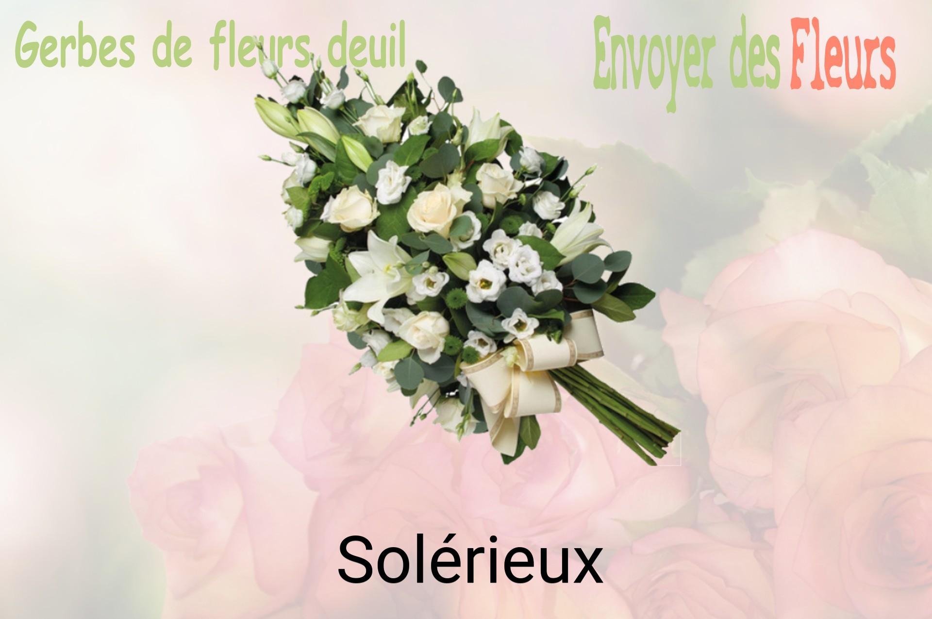 Gerbe de fleurs de deuil livrée à Solérieux